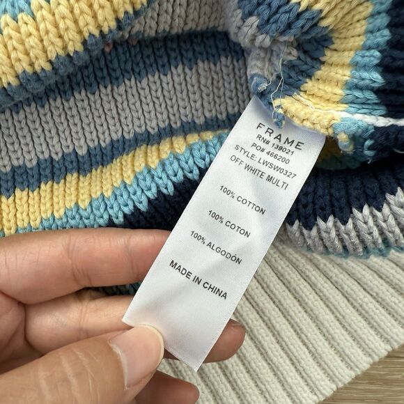 FRAME Striped Drop Shoulder Hooded Sweater MSRP $325 Sz XS—As Seen On TV - Picture 5 of 16